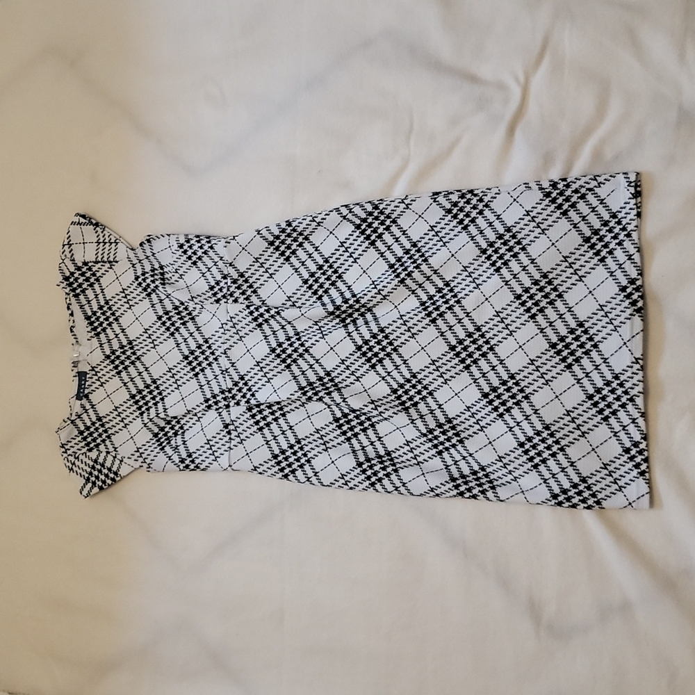 Carry Maternity Black & White Plaid Dress, Size Small